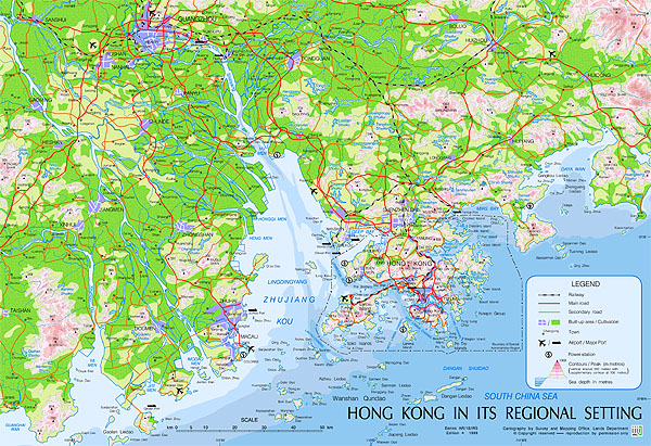 Map of Hong Kong in its Regional Setting